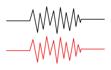 Heartbeat line collection with heart symbol, cardiology, medical pulse, ECG, EKG design, healthcare clipart vector illustration, health monitoring, digital heartbeat graphics in eps 10.