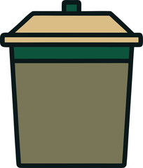 Simple trash can icon isolated on transparent background