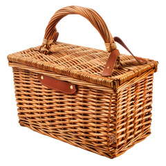 Wicker picnic basket with handles
