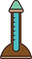 Stylized thermometer illustration isolated on transparent background