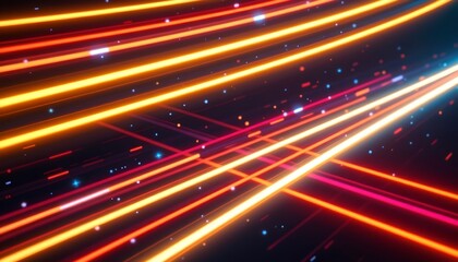 Dynamic Glowing Light Streaks with Dark Background