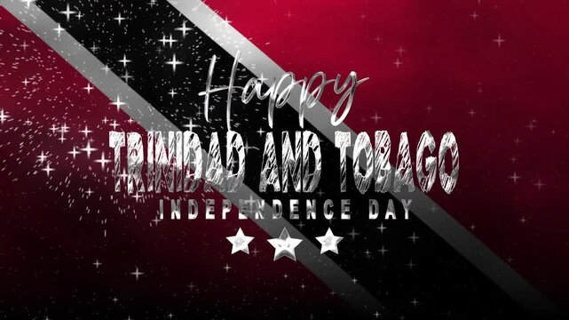 Happy trinidad and tobago independence day with waving flag and fireworks, suitable for promotions, social media graphics, and patriotic events reminders.