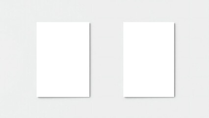 Two blank white rectangular panels against a light gray background