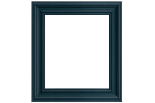 Classic dark blue picture frame with transparent background, perfect for showcasing artwork or photographs - Powered by Adobe