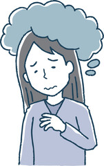 不安が頭から離れない女性