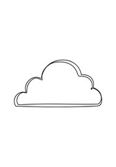 Fototapeta premium Minimalist Cloud Outline: Weather Icon, Simple Design