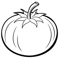 Tomato Stem Minimal Line Art 