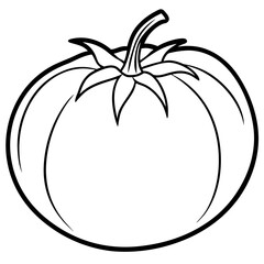 Tomato Stem Minimal Line Art 