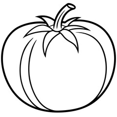 Tomato Stem Minimal Line Art 