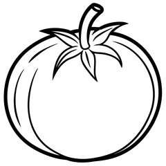 Tomato Stem Minimal Line Art 
