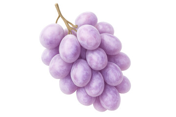 3d rendering of a bunch of purple grapes hanging on a transparent background, perfect for healthy eating and fruit-related projects