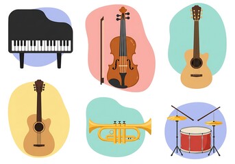 Naklejka premium musical instruments vector illustration