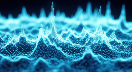 Abstract digital waveform pattern representing audio sound frequency visualization
