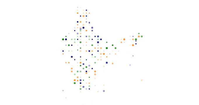 India contour with colorful motion lines