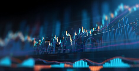 Sound wave illustration on black background with digital pulse and heartbeat data