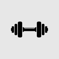 dumbbell, icon, weight, fitness, gym, workout, exercise, strength, silhouette, training, lift, barbell, health, muscle, bodybuilding, sport, power, vector, black, equipment, minimal, outline, symbol, 