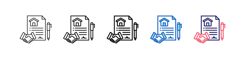 Agreements Icon In 5 Different Styles Set Collection.   