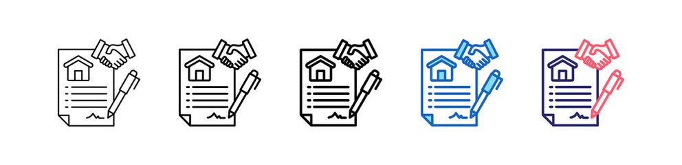 Agreement Icon In 5 Different Styles Set Collection.   