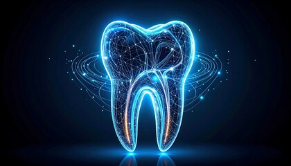 Glowing tooth, digital art