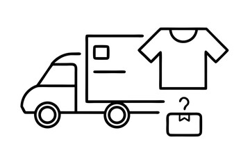 Vector illustration of a cartoon car, truck, or van icon symbolizing transportation, delivery, and shipping business