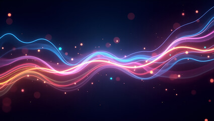 Fototapeta premium Abstract Colorful Light Trails on Dark Background