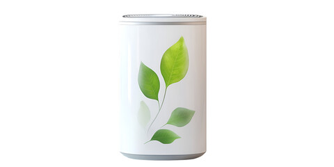 Eco air purifier with leaf design blank home device mockup transparent background