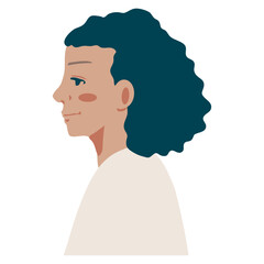 ロングヘア―のアフリカ系男性の横顔アイコン