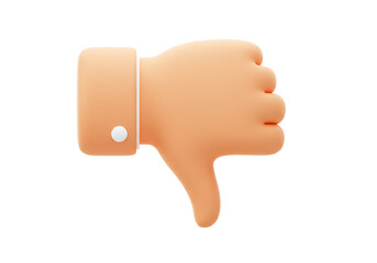 Isolated 3D Hand Gesture Icon Showing Thumbs Down