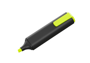 Isolated Yellow Highlighter Marker for School and Office