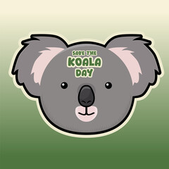Vector graphic of Save The Koala Day for Save The Koala Day celebration.