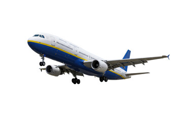 Isolated Commercial Passenger Airliner with Landing Gear Down