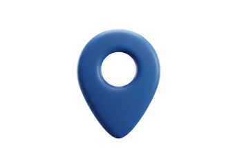 Isolated 3D Blue Location Pin Icon for Maps and GPS Navigation