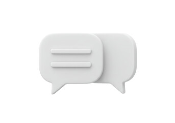Isolated Overlapping Speech Bubbles with Lines Representing a Text Chat or Dialogue