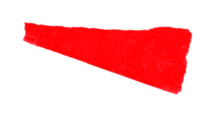 Single red tape isolated on transparent background