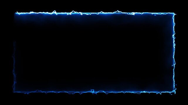 glowing square neon line rectangle frame animation screen looping. neon glowing frame background motion animation and flashing. Bright neon light effect isolated on black, moving neon lights overley