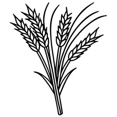 Wheat Bundle Line Art 