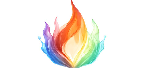 Empowerment flame icon rainbow diversity equality symbol concept transparent background