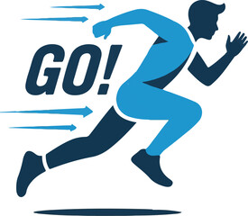 A simple running icon with a person in motion. 