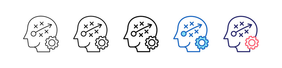 Strategy Icon In 5 Different Styles Set Collection.   