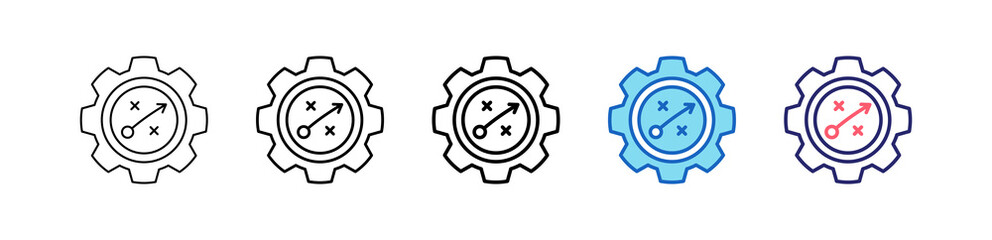 Setting Icon In 5 Different Styles Set Collection.   