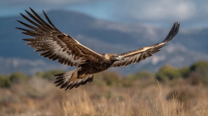 Fototapeta premium Eagles soar above nature, symbolizing freedom, power, elegance, and foresight.