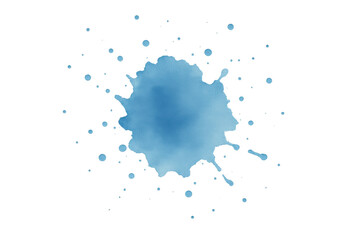 Obraz premium Abstract light blue watercolor splash with small droplets on transparent background, ideal for adding a touch of color to designs