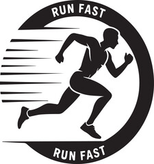 A simple running icon with a person in motion. 
