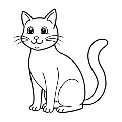 Cartoon cat isolated on white background standing and looking cute