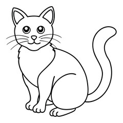 Obraz premium Cartoon cat isolated on white background standing and looking cute