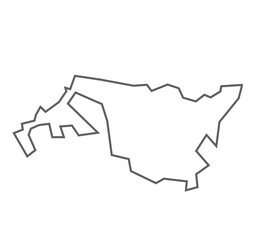 Cooch Behar District map illustration of West Bengal State, India