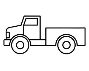 A line drawing of a pickup truck is isolated on white background Ai Generated