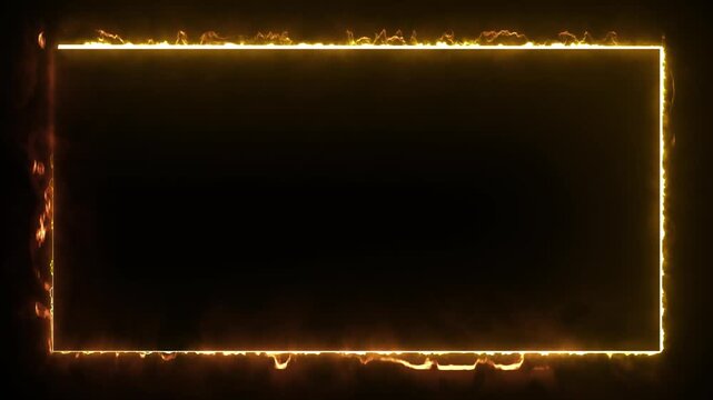 abstract glowing neon rectangle border frame black background. neon border glowing frame isolated on black background. neon frame rectangle, moving neon lights overlay, square neon line rectangle.