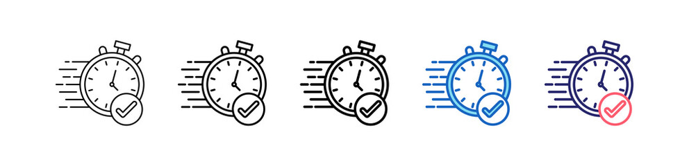 Quick Response Icon In 5 Different Styles Set Collection.   