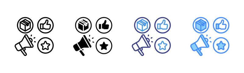 Campaign icon set multiple style collection